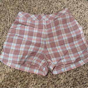 Maeve Plaid Shorts - blue, purple, pink, green